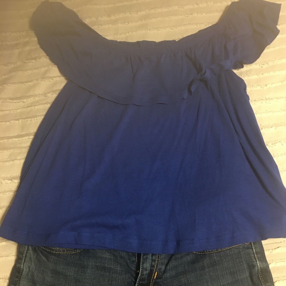 Royal blue off the shoulder top